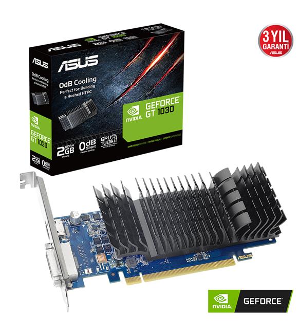 Asus NVIDIA GeForce GT1030 2GB DDR4 2100Mhz 64-Bit Hdmi-Dvi (GT1030-SL-2GD4-BRK) Ekran Kartı