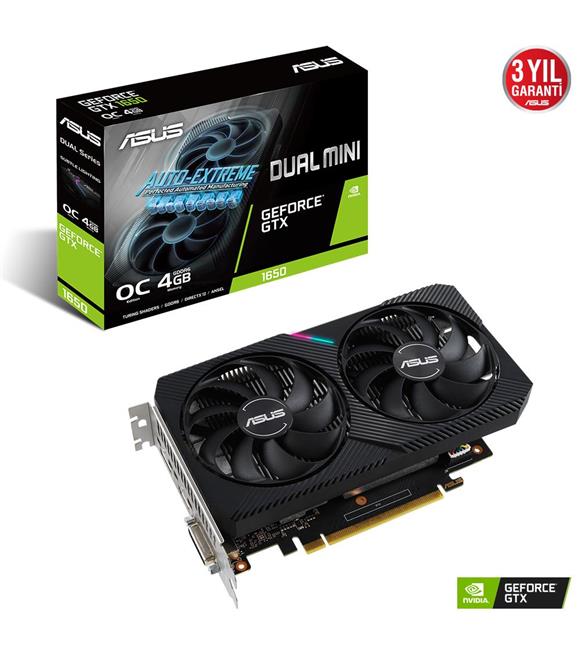 ASUS GeForce GTX 1650 DUAL MINI 4GB GDDR6 128 Bit DUAL-GTX1650-O4GD6-MINI Ekran Kartı