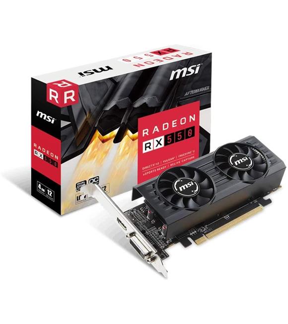 Msi 4GT LP Vga Radeon Rx 550 Oc Rx550 4Gb Gddr5 128B Dx12 Pcie 3.0 X16 (1Xdvi 1Xhdmi) Ekran Kartı