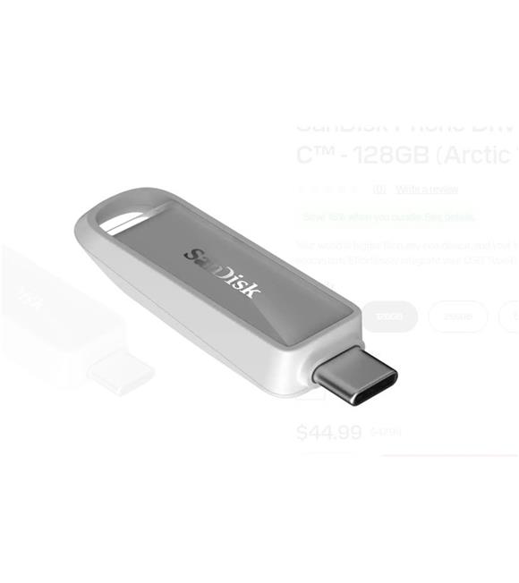 Sandisk SDIXS0N-256G-GN6NE 256GB Phone Drive with USB-C-128GB (Arctic White) Flash Bellek_1