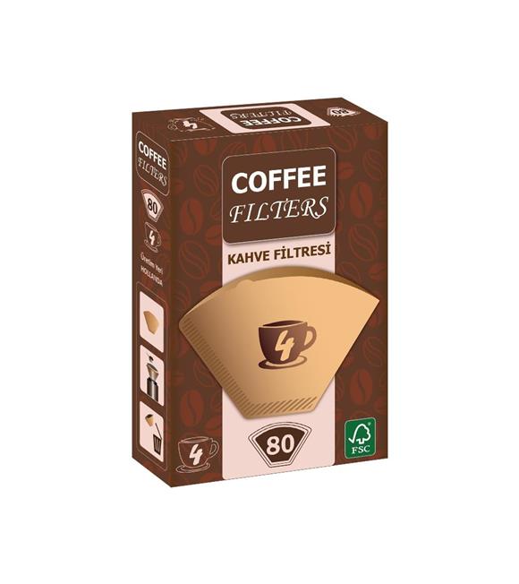 Coffee Filters Filtre Kahve Kağıdı 1x4 4 Numara 80li