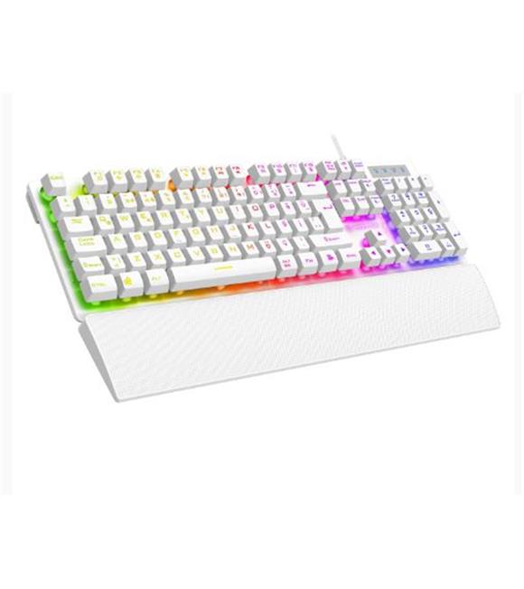 Rampage KM-RX7 FORTUNA V2 Gökkuşağı Aydınlatmalı USB Beyaz  Combo Q Gaming Klavye + 12800 dpi Mouse