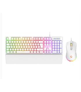 Rampage KM-RX7 FORTUNA V2 Gökkuşağı Aydınlatmalı USB Beyaz  Combo Q Gaming Klavye + 12800 dpi Mouse