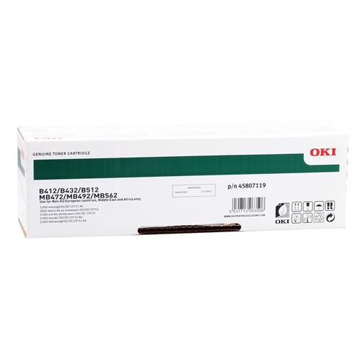 OKI 45807102 YAZICI TONERİ SİYAH - B412 B432 B512 MB472 MB492 MB562 - 3.000 SAYFA Bitti Bitiyor!