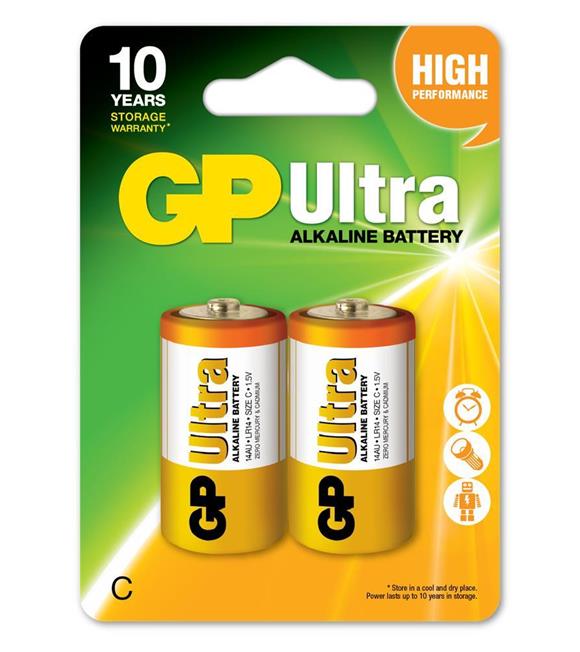 GP LR14 Orta Boy Ultra Alkalin Pil 2