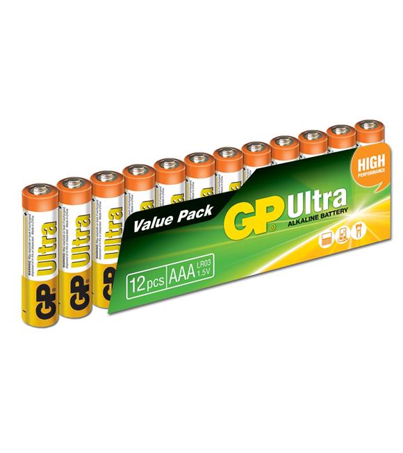 Gp LR03 AAA Boy Ultra Alkalin İnce Kalem Pil 12