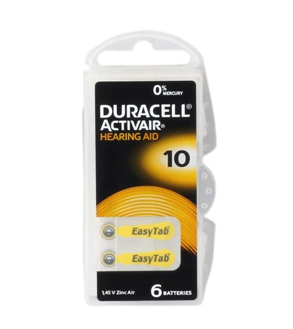 Duracell 10 Numara Düğme Kulaklık Pili İşitme Cihazı İçin 6'lı Paket