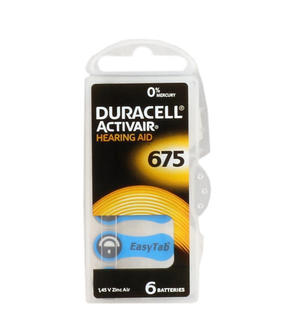 Duracell 675 Numara Düğme Kulaklık Pili İşitme Cihazı İçin 6'lı Paket