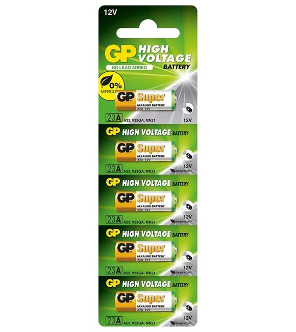 GP GP23A-C5 23A 12V Alkalin Spesifik 50li Paket Paket Pil Kumanda