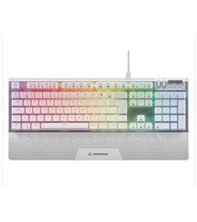 Rampage Carbon Beyaz RGB Q Gaming Oyuncu Klavye Bilek Destekli Red Switch