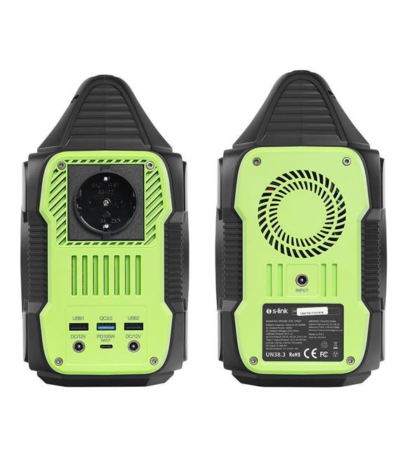 S-link OPS300 300W 80.000mAh 288Wh LED Lambalı Saf Sinüs Multi-Output LCD Taşınabilir Güç Kaynağı Taşınabilir Şarj Cihazları