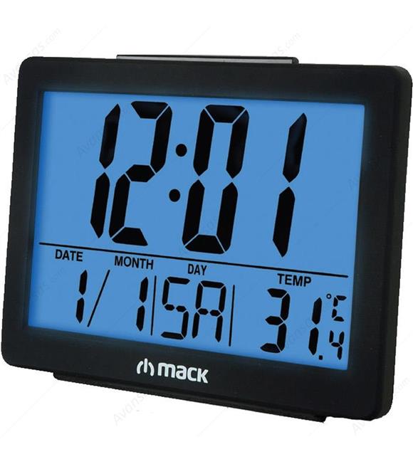 Mack MCT-8017 Masa Üstü Saat Siyah Alarm-Snooze-Calender-Thermometer-blacklight-Date-Day-Humidity