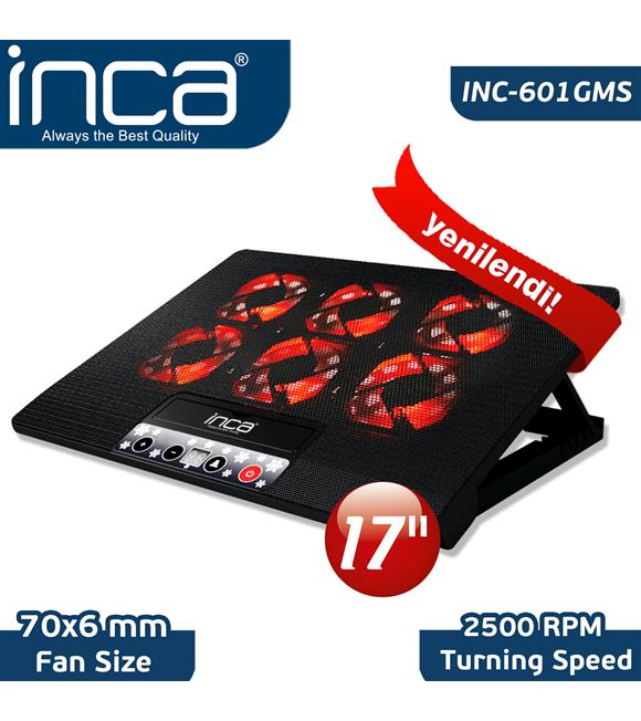 Inca Inc-601GMS 7"-17" 6 Fanlı 2xUSB 6 Kademeli  Notebook Fanı