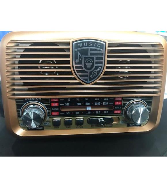 Everton Rt-314  Bluetooth Fm-Usb-Tf-Aux Şarjlı Nostaljik Radyo