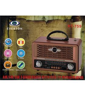 Everton Rt-759  Bluetooth Fm-Usb-Tf-Aux  Şarjlı Nostaljik Radyo