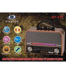 Everton Rt-659 Bluetooth Fm-Usb-Tf-Aux Şarjlı Nostaljik Radyo Hoparlör