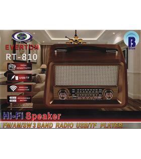 Everton Rt-810 Fm-Usb-Tf-Aux Şarjlı Nostaljik Radyo Hoparlör