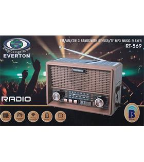Everton Rt-569 Bluetooth Fm-Usb-Tf-Aux Güneş Enerjili Şarjlı Nostaljik Radyo Hoparlör