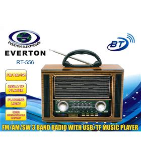 Everton Rt-556  Bluetooth Fm-Usb-Tf-Aux  Şarjlı Nostaljik Radyo