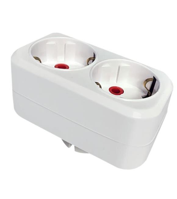 Mutlusan İkili Topraklı Fiş-Priz Düz Tip Beyaz (001 170 033006 00 00)