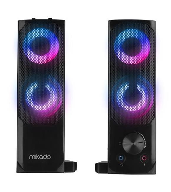 Mikado MD-S102 2.0 3Wx2CH RGB Ledli Siyah USB Soundbar Speaker Hoparlör Bilgisayar Hoparlörü