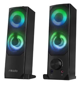 Mikado MD-S102 2.0 3Wx2CH RGB Ledli Siyah USB Soundbar Speaker Hoparlör Bilgisayar Hoparlörü