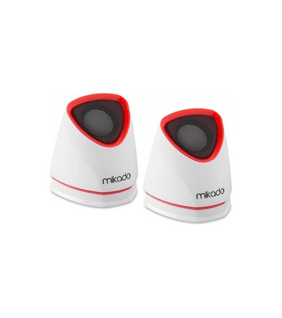 Mikado MD-158 2.0 Beyaz- Kırmızı Usb Speaker