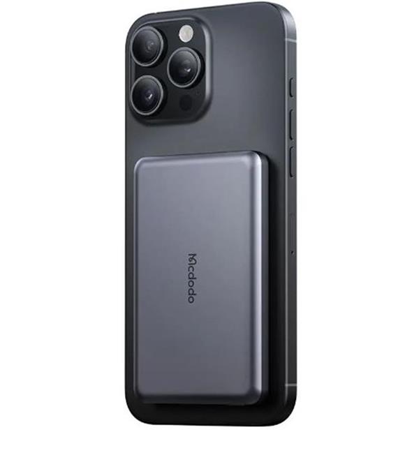 MCDODO MC-4641 20W 5000mAh Metal Ultra İnce Manyetik Kablosuz Power Bank Siyah