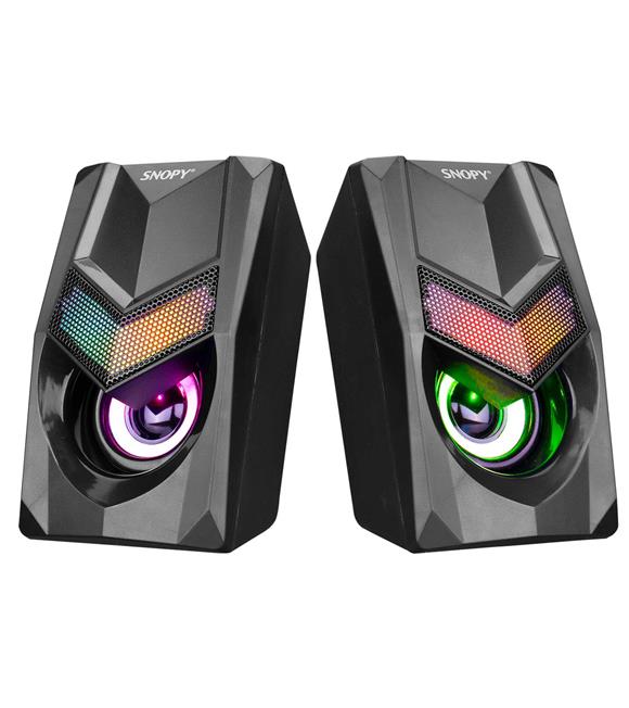 Snopy SN-X25 2.0 Multimedia RGB Işıklı 3W-2 Siyah USB Speaker