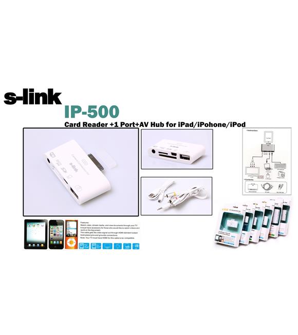 S-link IP-500 ipod-iphone-ipad 5in1 av+Kamera Kablosu Cep Telefonu Aksesuarları