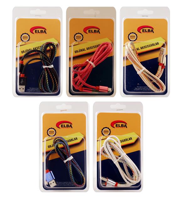 Elba ECK-50M Bağlantı Kablosu Micro 1mt Renkli