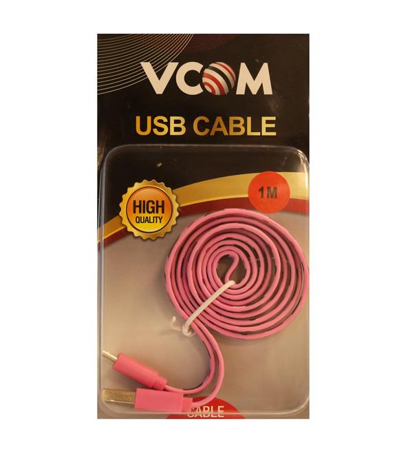 Vcom Bağlantı Kablosu 1.0MT  Micro Pembe Desenli