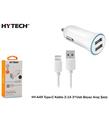 Hytech HY-A49 Type-C Kablo 2.1A 2-Usb Beyaz Araç Araç Aksesuarları