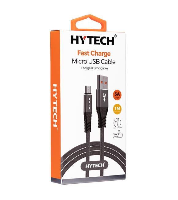Hytech HY-X210 3A Micro Usb 1m Gri Data + Sarj Kablosu Cep Telefonu Aksesuarları