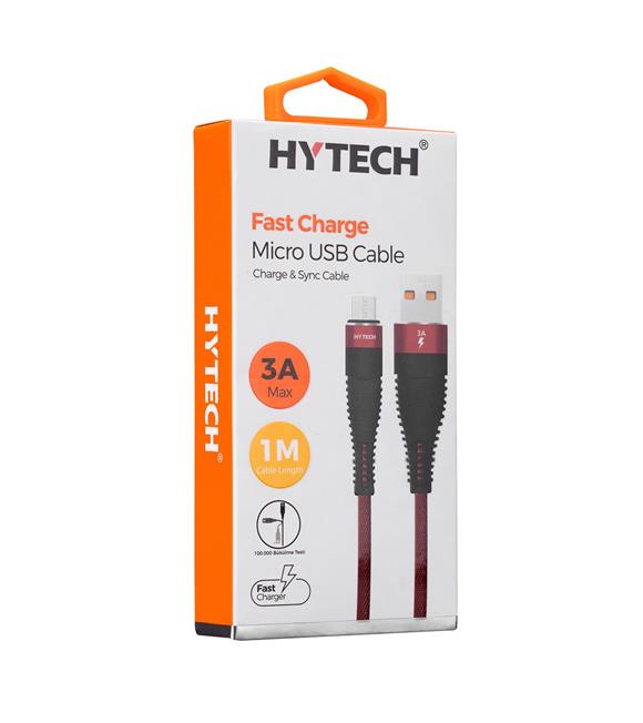 Hytech HY-X225 3A Micro Usb 1m Kırmızı Data + Sarj Kablosu Cep Telefonu Aksesuarları