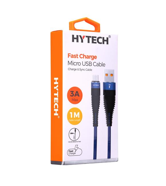 Hytech HY-X225 3A Micro Usb 1m Lacivert Data + Sarj Kablosu Cep Telefonu Aksesuarları