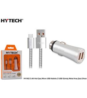 Hytech HY-X62 3.4A Hızlı Şarj Micro USB Kablolu 2 Cep Telefonu Aksesuarları