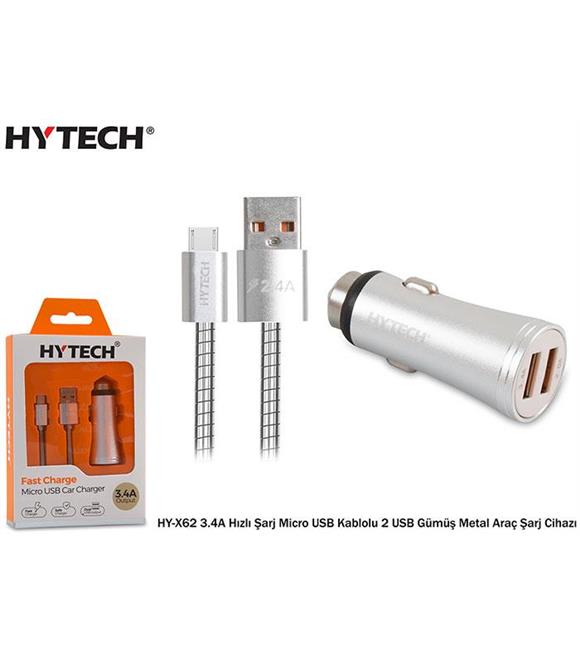 Hytech HY-X62 3.4A Hızlı Şarj Micro USB Kablolu 2 Cep Telefonu Aksesuarları