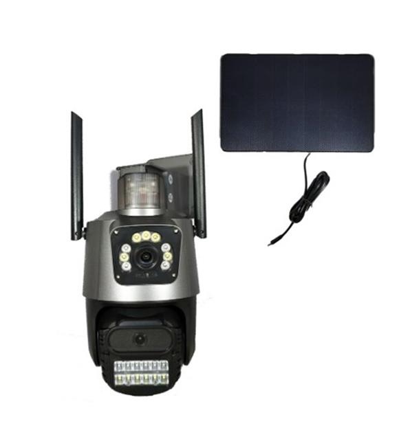 Apronx APX-WSP242 6Mp 2.8mm 4G Solar Çift Kamera 19 Led PTZ