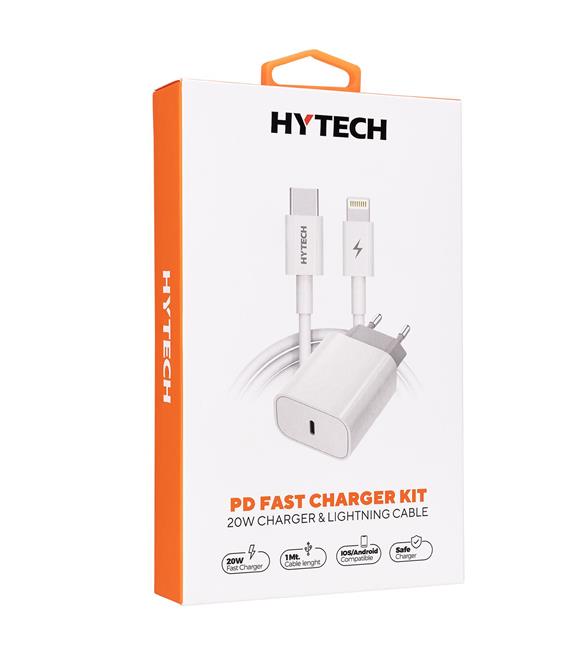 Hytech HY-XE40PD PD Kablo Seti 1PD 20W Hızlı Ev Şarj Adaptör Cep Telefonu Aksesuarları