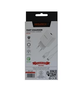 Megatech CC01 (CC22-M3 ) 2in1 5v-3.0 Ev Şarj+ Micro Kablo Hızlı Şarj Cep Telefonu Aksesuarları