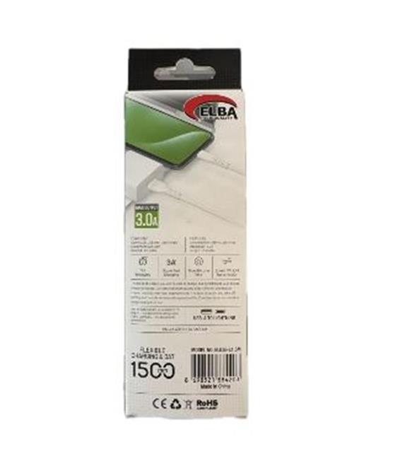 Elba Elb36-L1 1,5Mt  Micro  Beyaz 3A Hızlı Şarj Kablosu