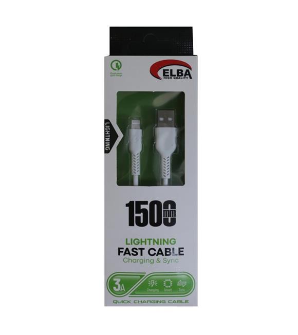 Elba Elb36-L1 1,5Mt  Micro  Beyaz 3A Hızlı Şarj Kablosu