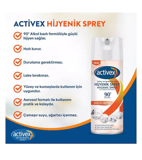 Activex Hijyenik Kumaş ve Yüzey Spreyi 400ml_1