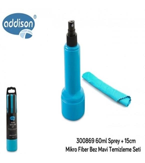 Addison 300869 60ml Sprey+15cm Mikro Fiber Mavi Bez Temizleme Seti