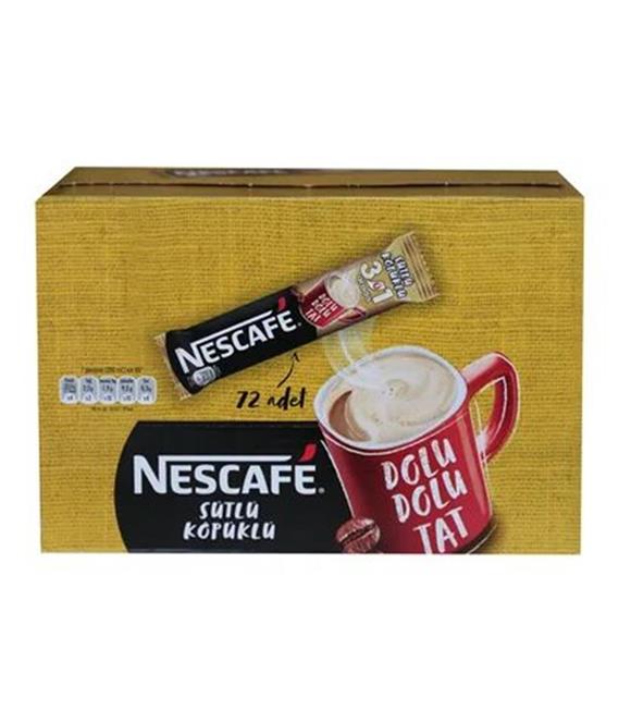 Nestle Nescafe 3ü1 Arada Sütlü Köpüklü 72 Adet 17,4gr 12516984