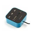 Dark UCR202 USB MicroSD-SD-MMC-M2-MS PRO DUO Kart Okuyuculu USB Çoklayıcı (Mavi)