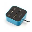 Dark UCR202 USB MicroSD-SD-MMC-M2-MS PRO DUO Kart Okuyuculu USB Çoklayıcı (Mavi)