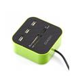 Dark UCR202 USB MicroSD-SD-MMC-M2-MS PRO DUO Kart Okuyuculu USB Çoklayıcı (Yeşil)