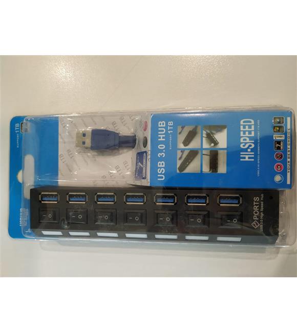 Gabble GB-701A 7 Port USB 3.0 Çoklayıcı  Anahtarlı